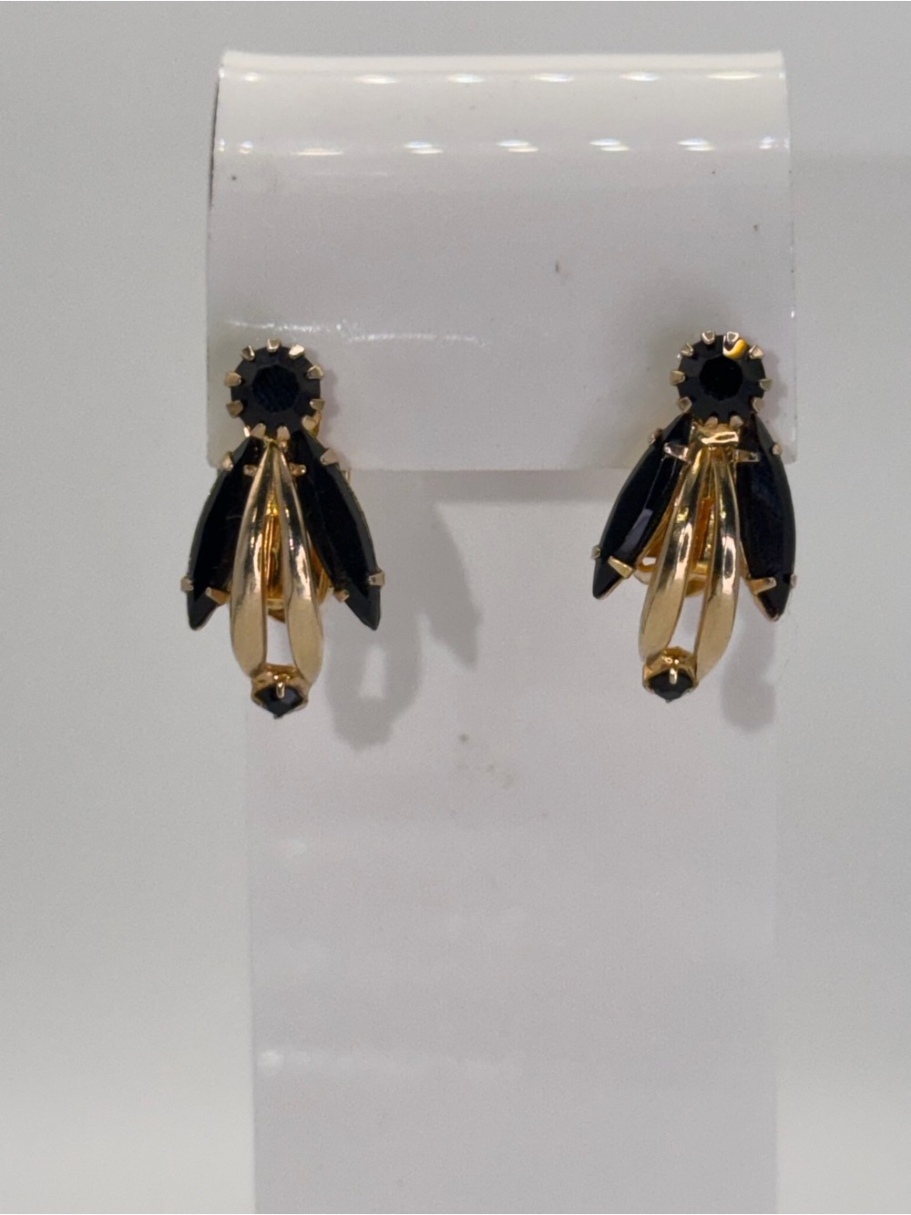 Gold & Black Drop Earrings - Elegant Women’s Jewelry